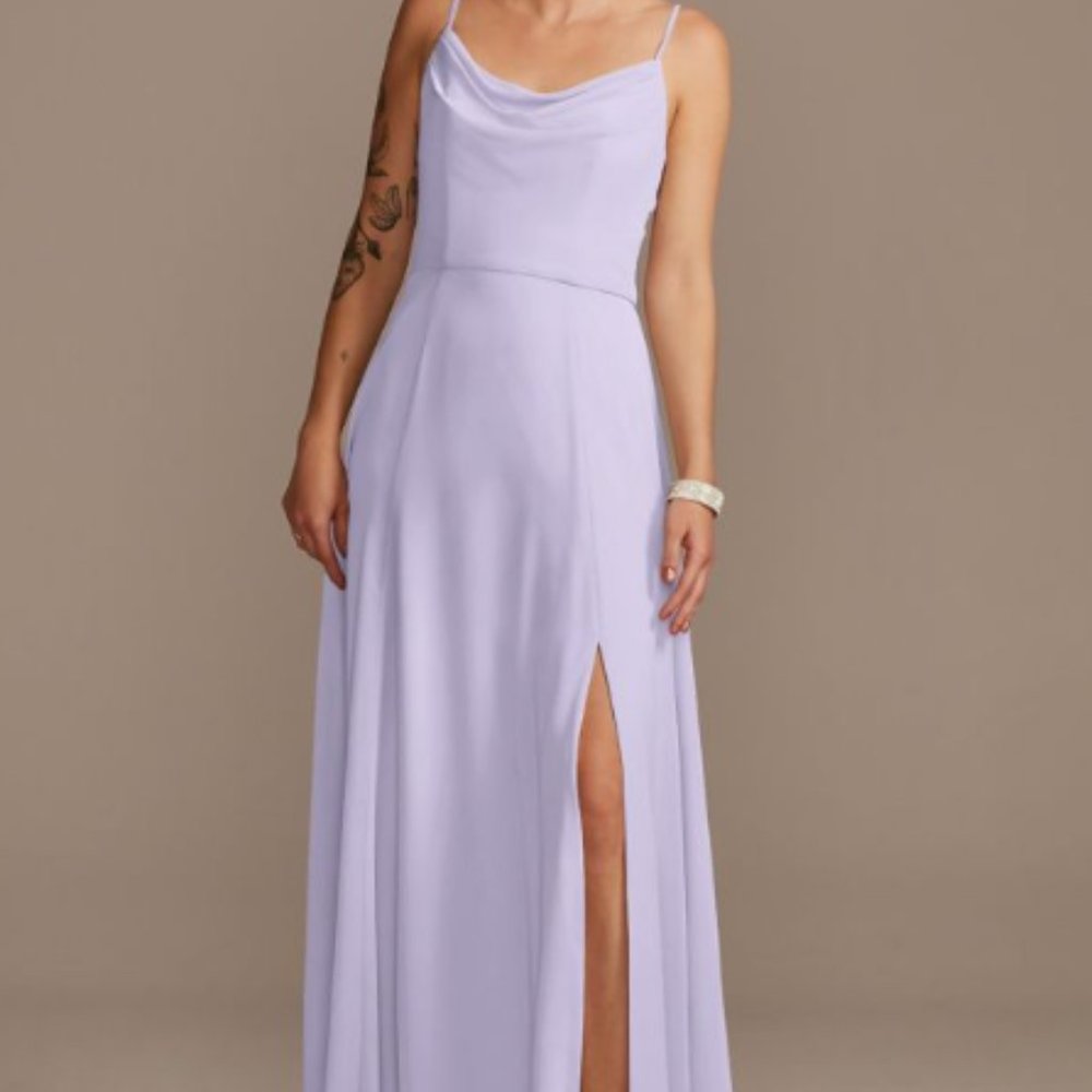 Cowl Neck Chiffon Davids Bridal Bridesmaid Dress